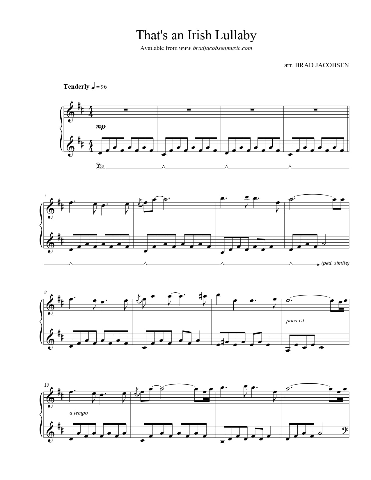 That's An Irish Lullaby ~ PDF